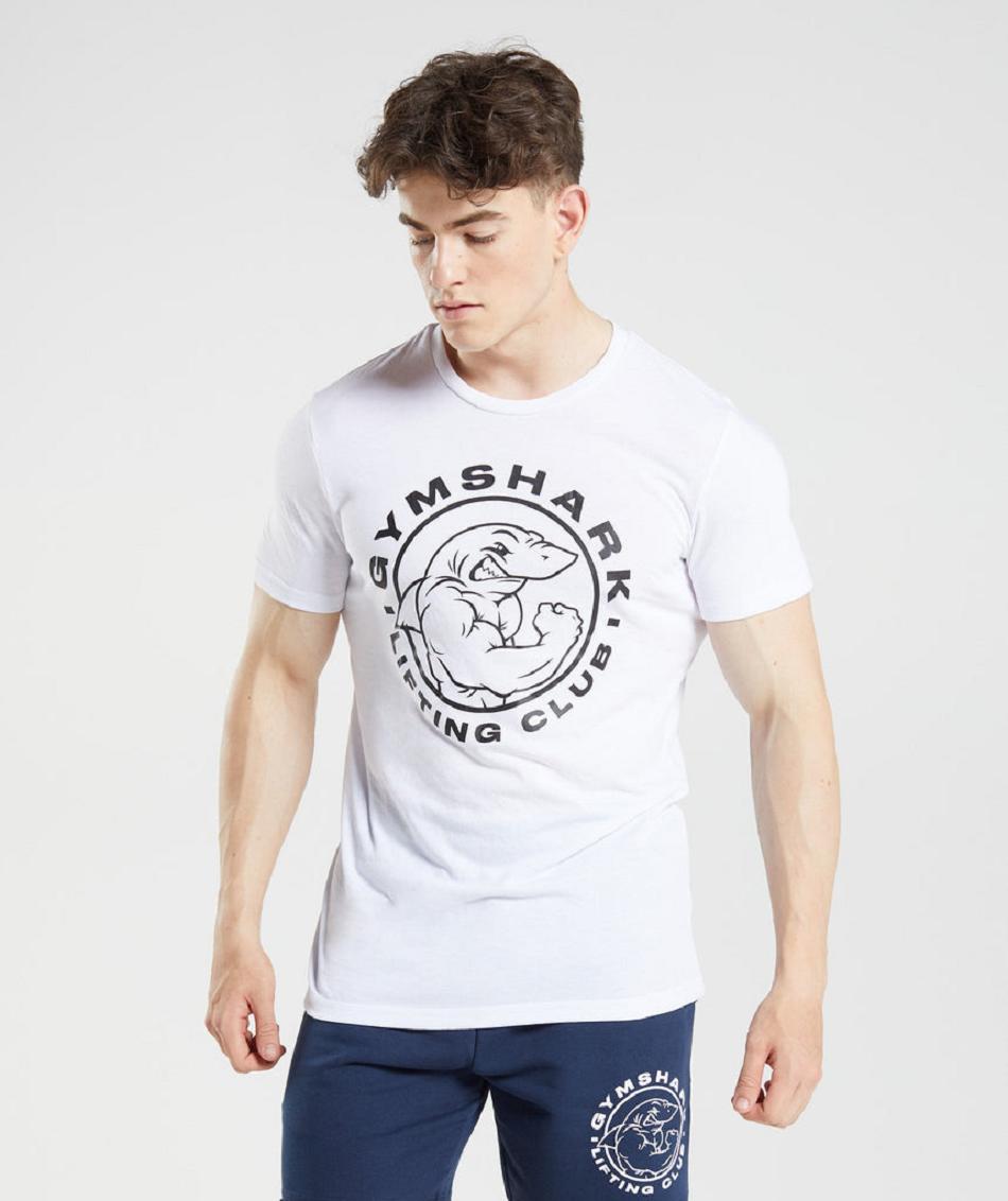 Gymshark Legacy Muške T Shirts Bijele | HR 2444GSO